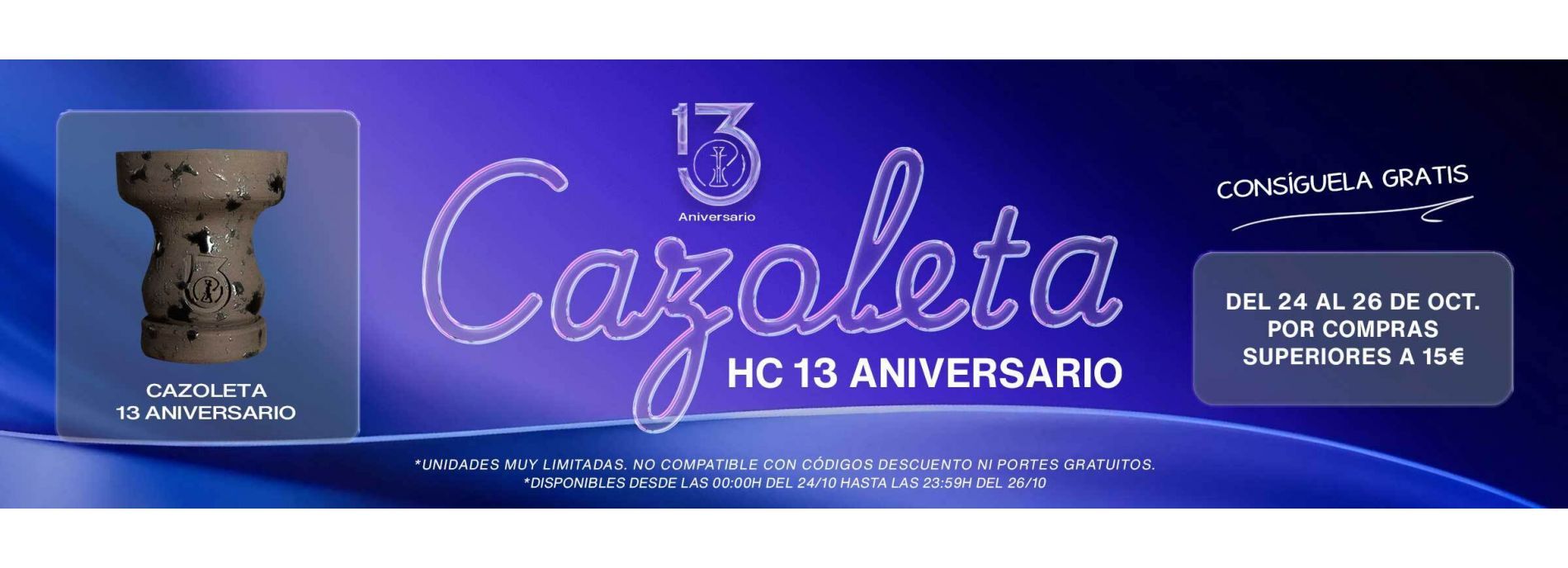 Cazoleta HC Black Highfire 13 Aniversario | Barro Negro
