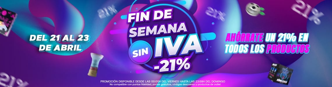 Fin de semana sin IVA: ¡consigue tus productos favoritos con un 21% de descuento!